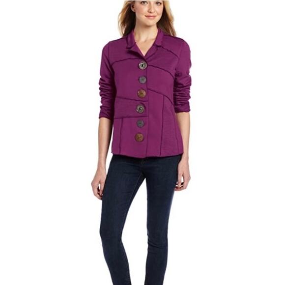 Neon Buddha Merritt Patchwork Jacket, ladies petite small magenta purple - Picture 11 of 11